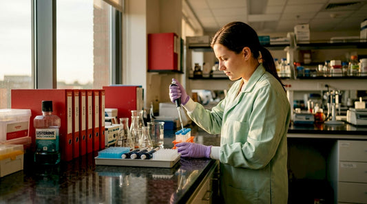 Lab technician testing oral care samples