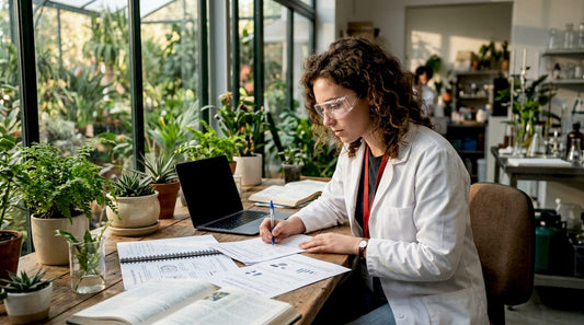 Scientist reviewing fluoride health reports
