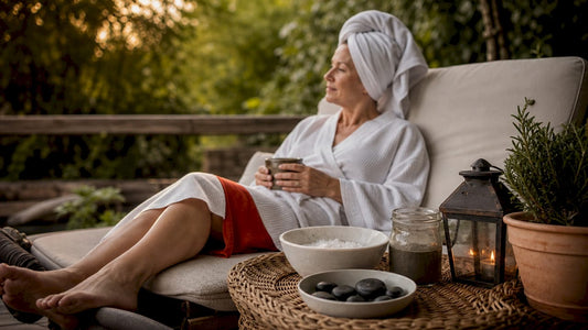 Woman relaxing in spa with Dead Sea minerals