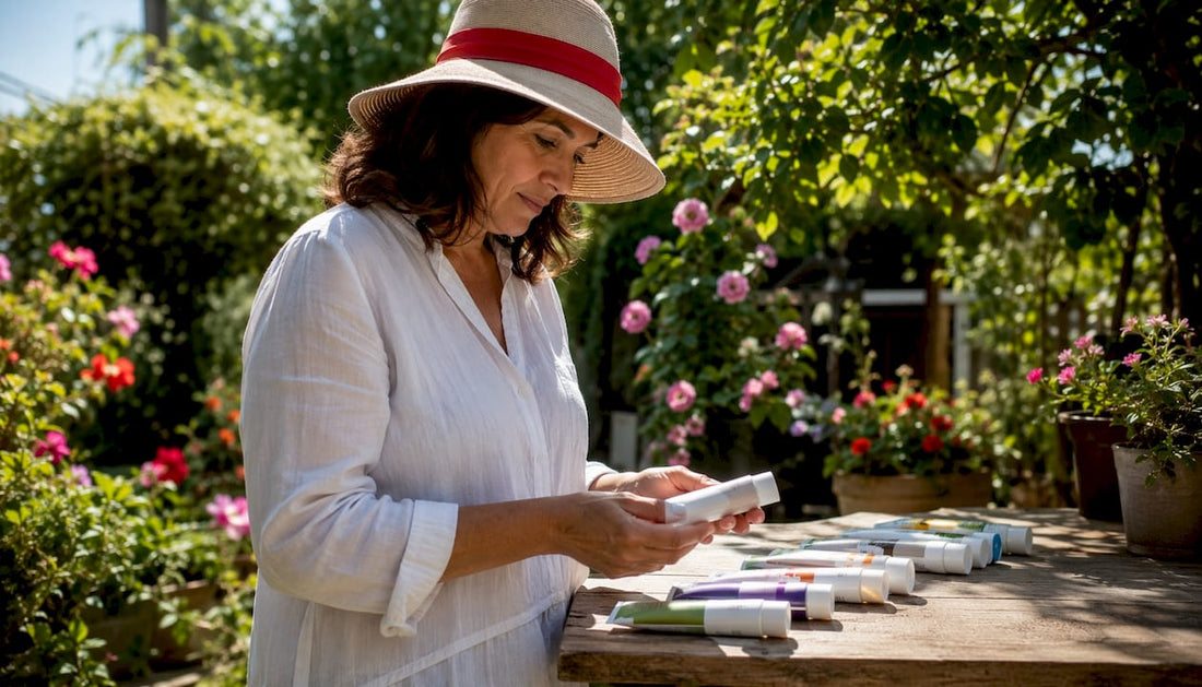 Woman choosing fluoride-free toothpaste at home