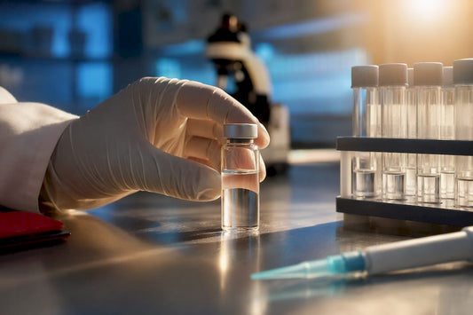 Anonymous mouthwash sample in research laboratory