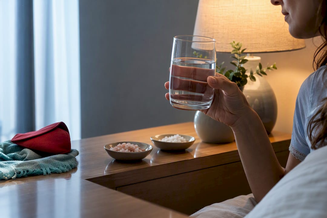 Person drinking water for keto breath relief