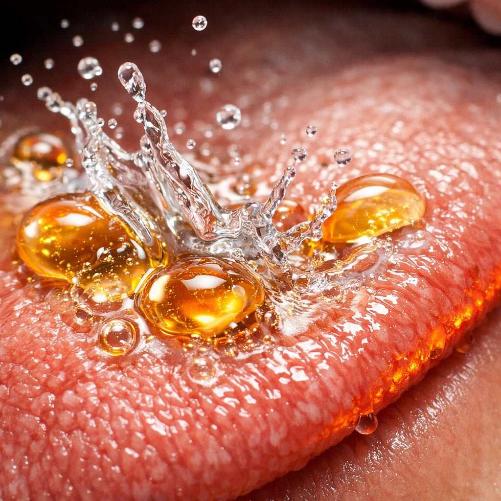 "MCT oil CBD spray fast absorption illustration"