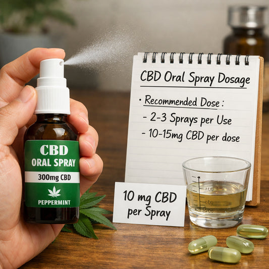 A photorealistic image related to cbd-oral-spray-dosage-per-use. Alt: cbd-oral-spray-dosage-per-use